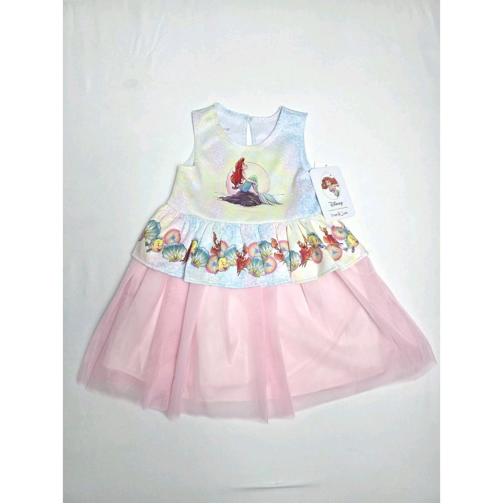 Pippa & Julie Disney Ariel Little Mermaid Girls 3T Tulle Tutu Dress pink NWT